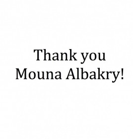 Huge thanks to Mouna Albakry